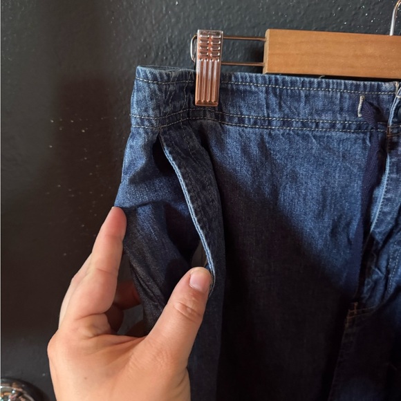 Women’s Eddie Bauer Dark Blue Denim Maxi Skirt with Slit - Picture 3 of 6